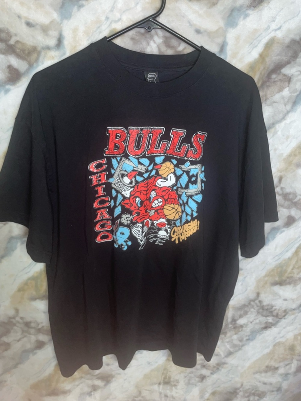 Brain Dead Black Tee with Red Graphic Accents